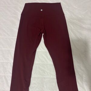 Red Merlot size 8 lululemon leggings.